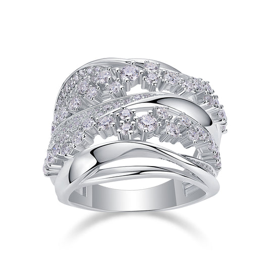 Sparkling Moissanite Wedding Rings Platinum Plated S925