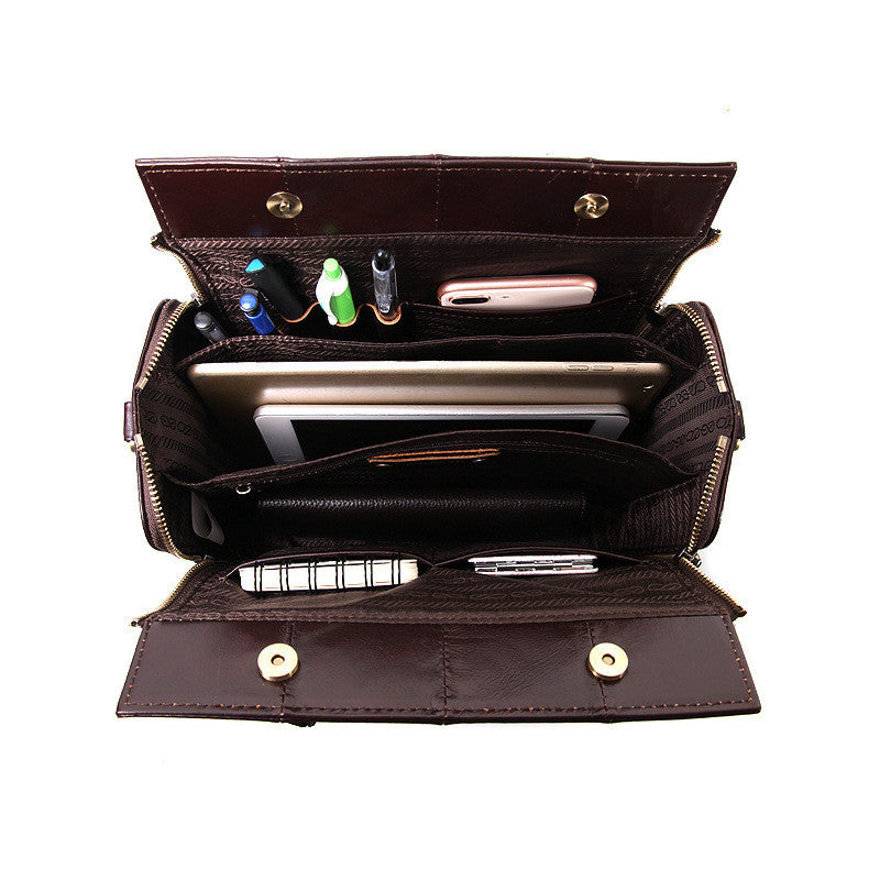 Multi-layer Genuine Leather Shoulder Bag