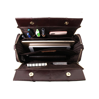 Multi-layer Genuine Leather Shoulder Bag