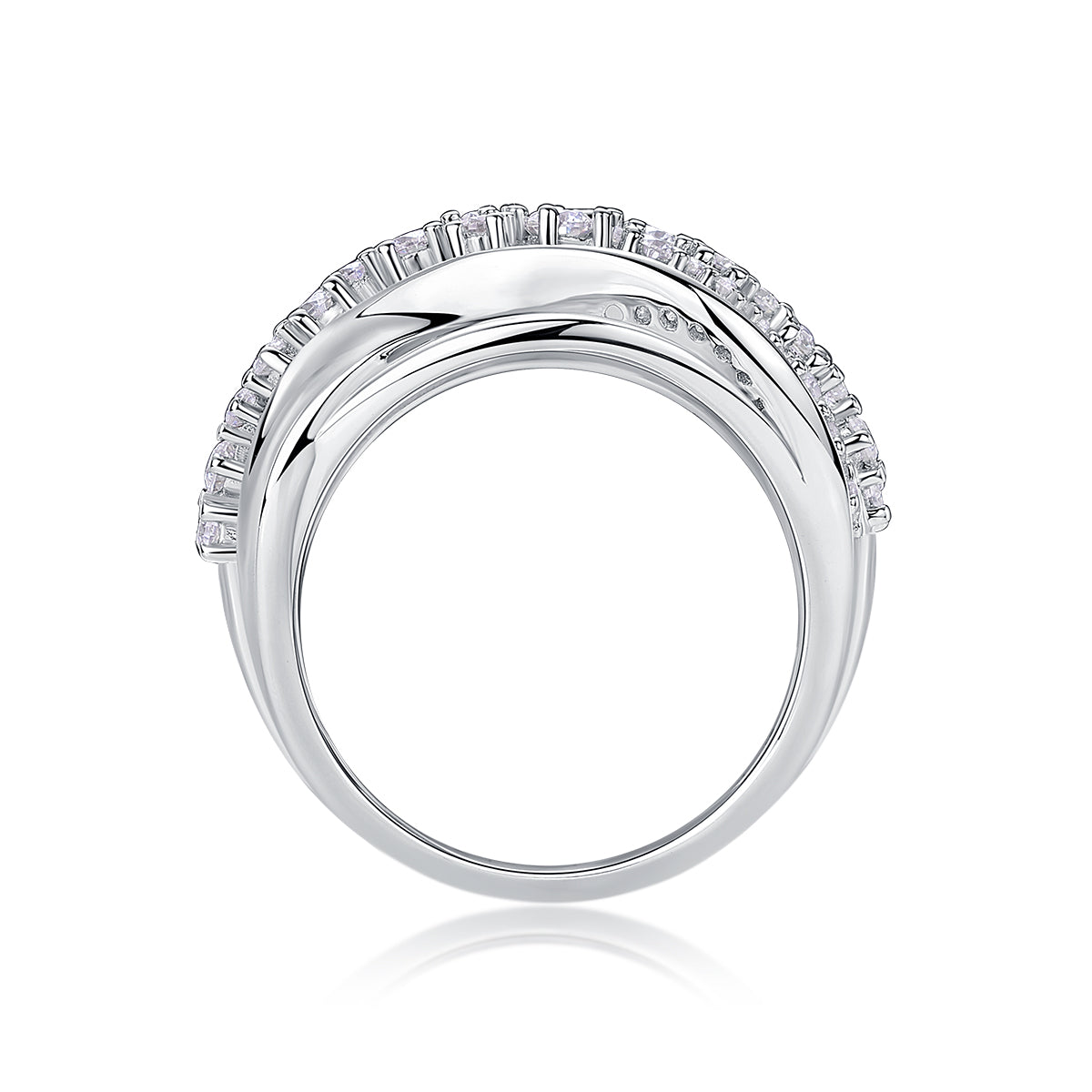 Sparkling Moissanite Wedding Rings Platinum Plated S925