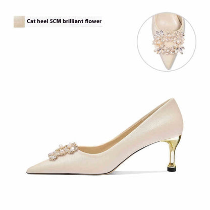 French Wedding Crystal Bridal High Heels