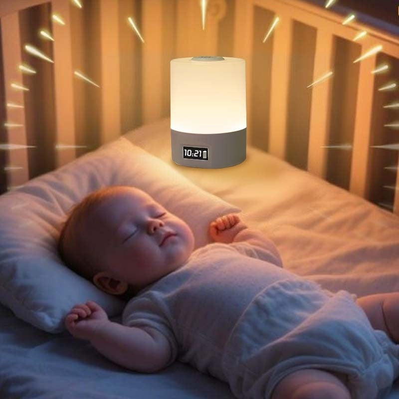 Gentle Glow Baby Night Light with Clock and Recharge