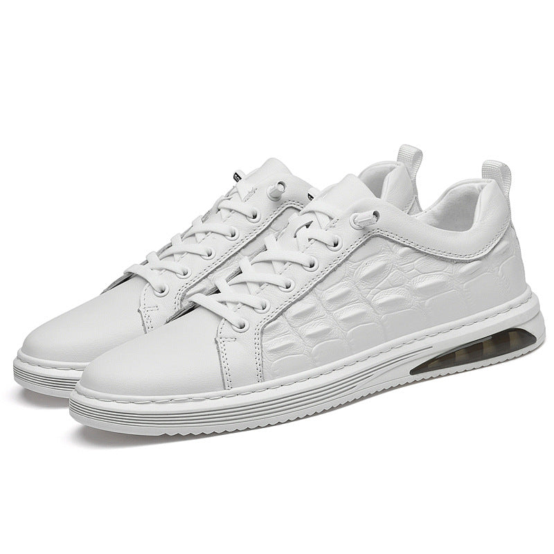 Men's Breathable Patterned Genuine Leather Sneakers