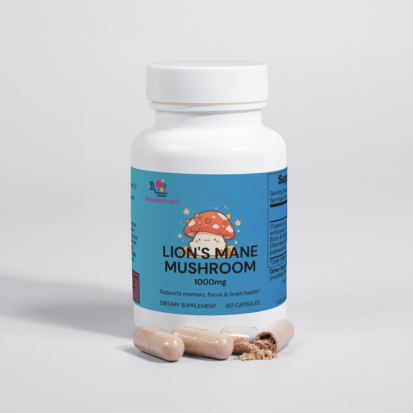 Lion’s Mane Mushroom Supplement for Focus, Mood & Brain Support