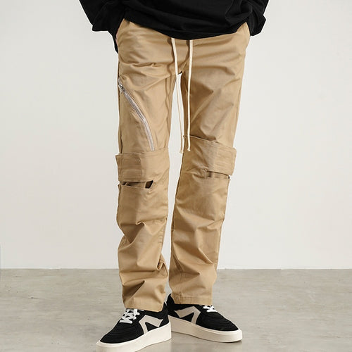 Easy-Wear Drawstring Overalls in Cotton & Khaki