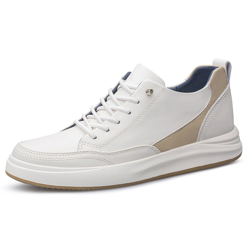 Premium Leather Sneakers for Men with Hidden Height Lift