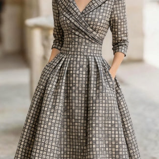 Unique Fitted-Waist Dress | Digital Print Elements