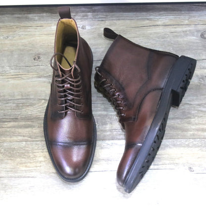 Premium Round Toe Formal Men's Genuine Leather Boots