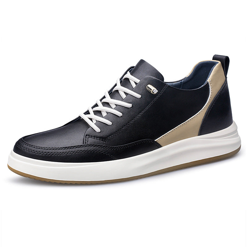 Premium Leather Sneakers for Men with Hidden Height Lift
