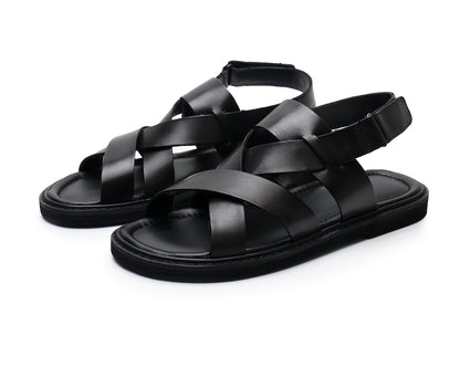 Men’s Summer Genuine Leather Sandals – Casual Comfort