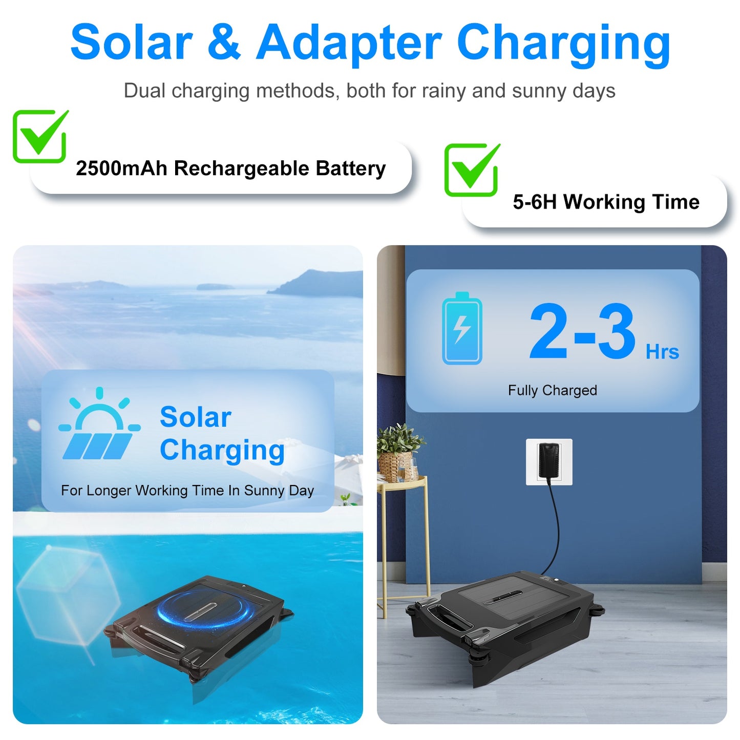 Solar Robotic Pool Cleaner – Automatic Skimmer, App Controlled