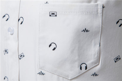 Stylish Summer White Printed Shirt For Men