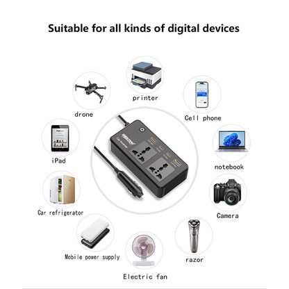 Intelligent Car Inverter PD Fast Charge USB Multi-function Adapter