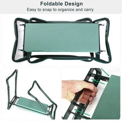 Gardening Kneeler Seat with Tool Pouch Comfortable and Foldable