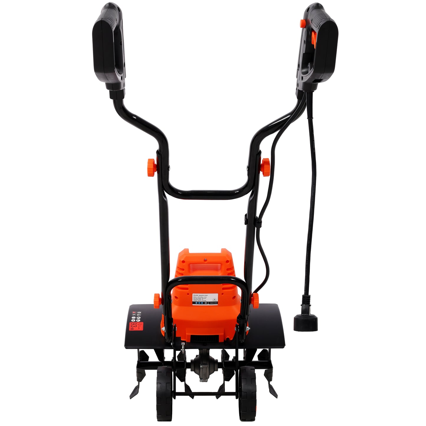 Electric Lawn Tiller with Steel Tines, Adjustable Wheels