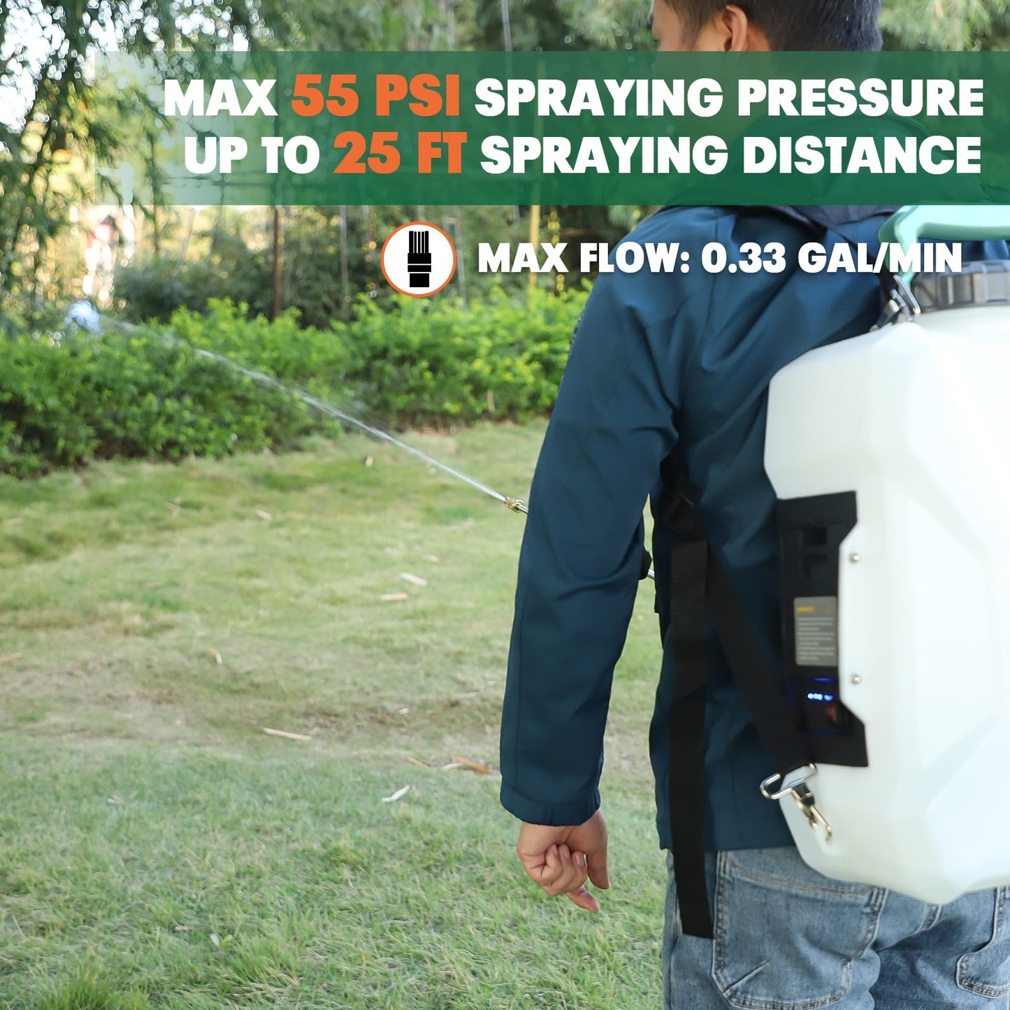 12L 18V Battery Powered Pressure Sprayer for Lawn and Plants