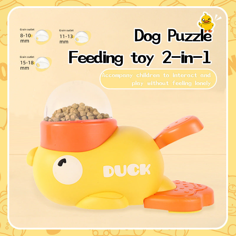 Dog Puzzle Feeder Duck Toy – Smart Training Treat Dispenser