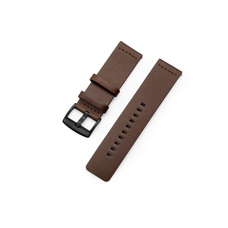Universal Genuine Leather Strap — Brown, Black Buckle
