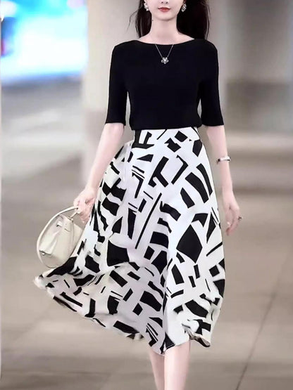 Women’s Summer Two-Piece Suit – Stylish Top & Dress Set