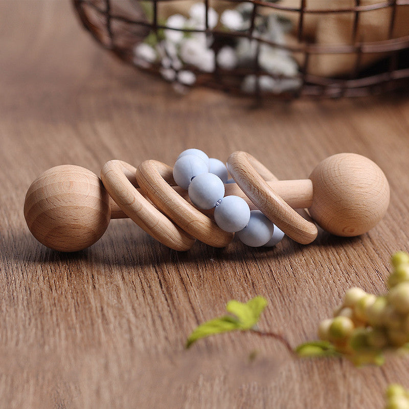 Gentle Beech Wood Rattle – Baby’s First Teeth Toy