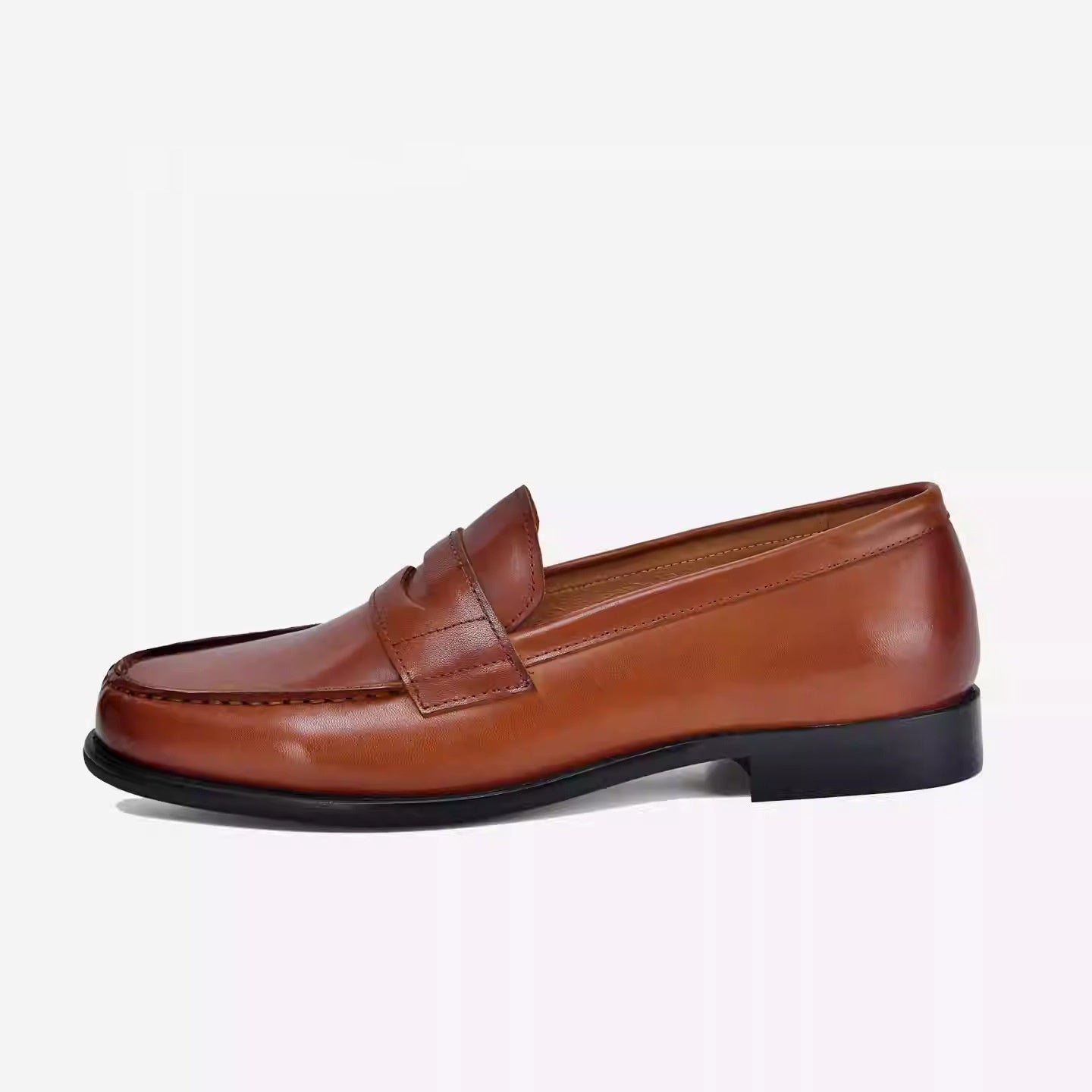 Genuine Leather Men’s Loafers – Stylish British Slip-On Comfort