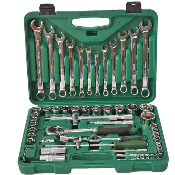 Professional 61-Piece Ratchet Socket Set for Mechanics