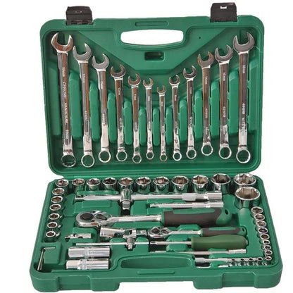 Professional 61-Piece Ratchet Socket Set for Mechanics
