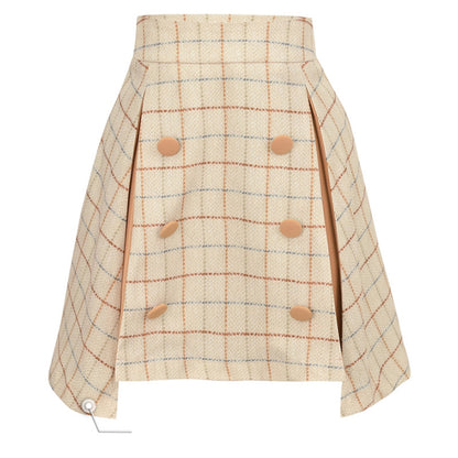 Trendy Plaid Woolen Skirt for Everyday Outfits