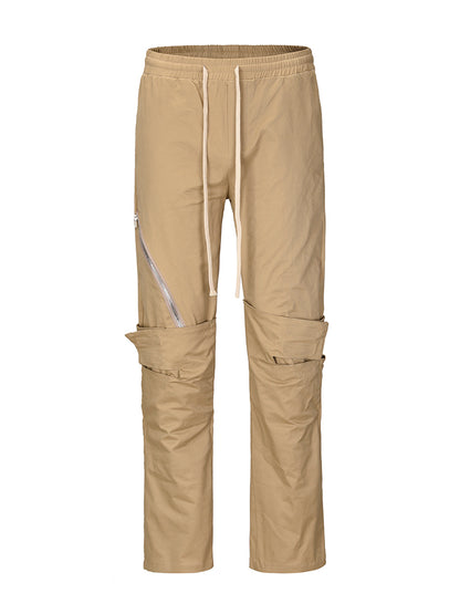 Easy-Wear Drawstring Overalls in Cotton & Khaki