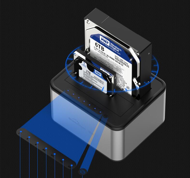 Instant Offline Disk Cloner — 3.5” Dual-Bay USB 3.0
