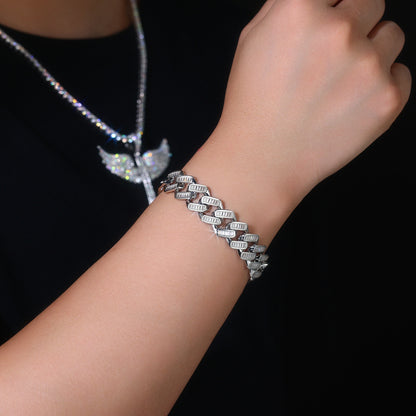 Elegant Moissanite Silver Bracelet – Fashionable Platinum Finish