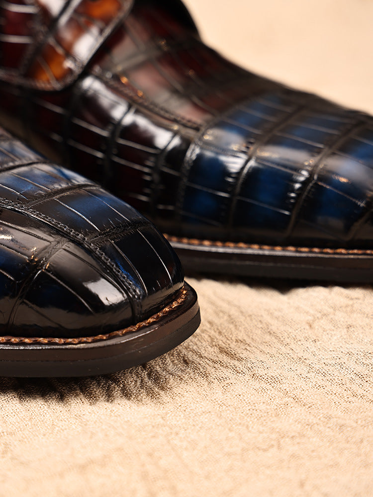 Luxury Business Men's Genuine Crocodile Leather Shoes