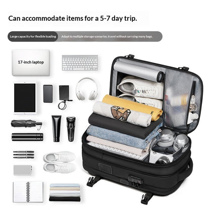 Mens Compressed Backpack Large-Capacity Travel Bag