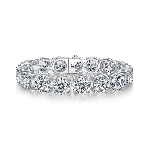 Half Summer Splendor Moissanite Silver Bracelet Set – Elegant