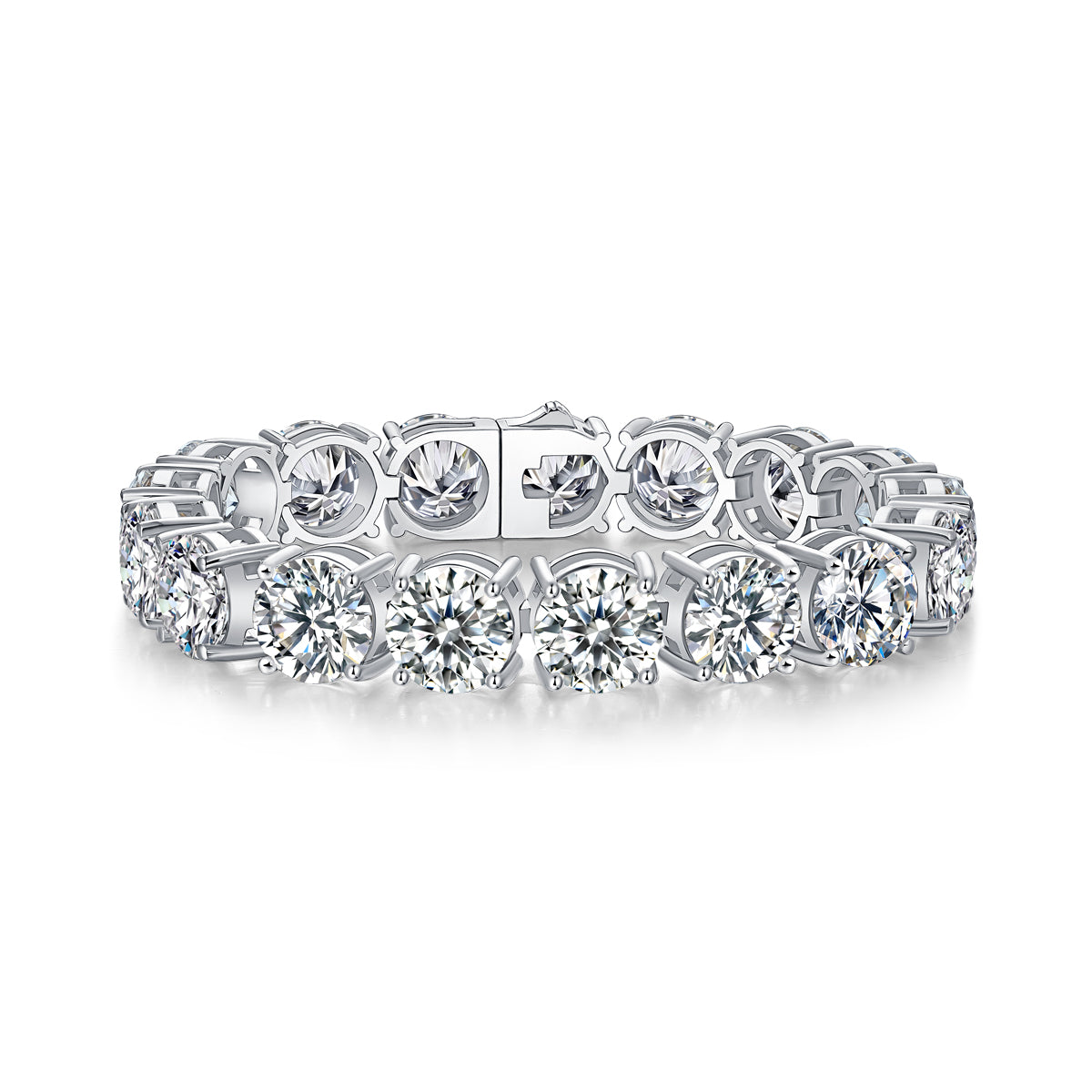Half Summer Splendor Moissanite Silver Bracelet Set – Elegant