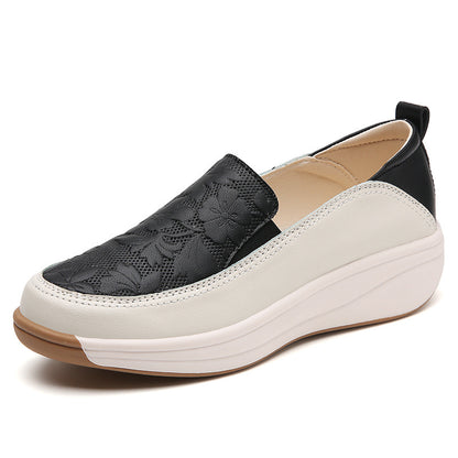 Women’s White Chunky Sneakers High Heel Slip-On Style