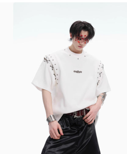 Niche Deconstruction Lace-up Cutout Short Sleeve