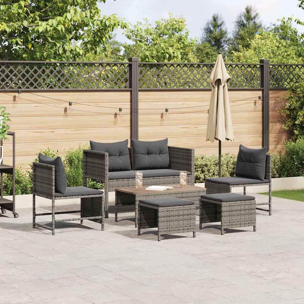 Stylish 6-Piece Garden Sofa Set Poly Rattan Outdoor Furniture