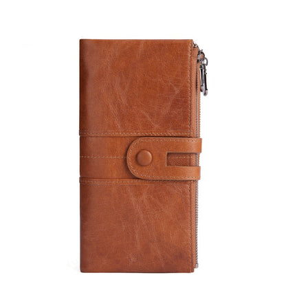 Vintage Style Women’s Leather Long RFID Wallet