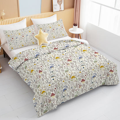 3 Pieces Mushroom Decoration Soft Bedding Comforter Set