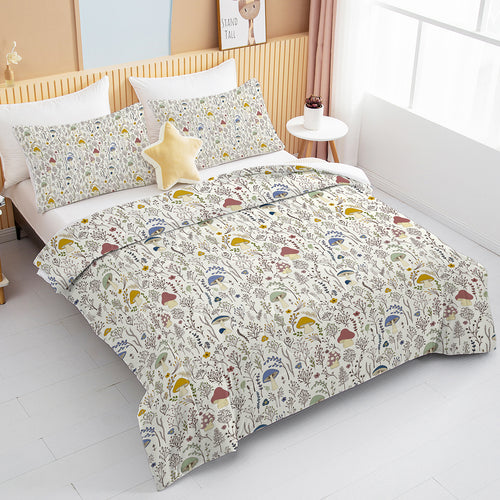 3 Pieces Mushroom Decoration Soft Bedding Comforter Set