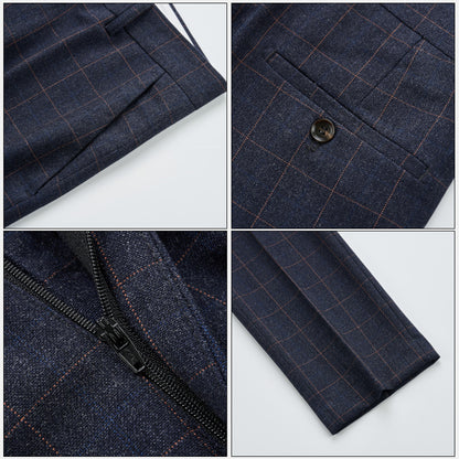Stylish Plaid Dress Trousers – Slim Korean Fit & Wrinkle-Free