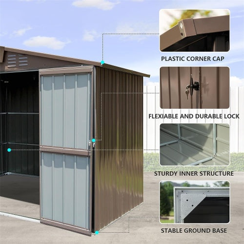 Spacious Metal Outdoor Storage Shed for Garden and Backyard