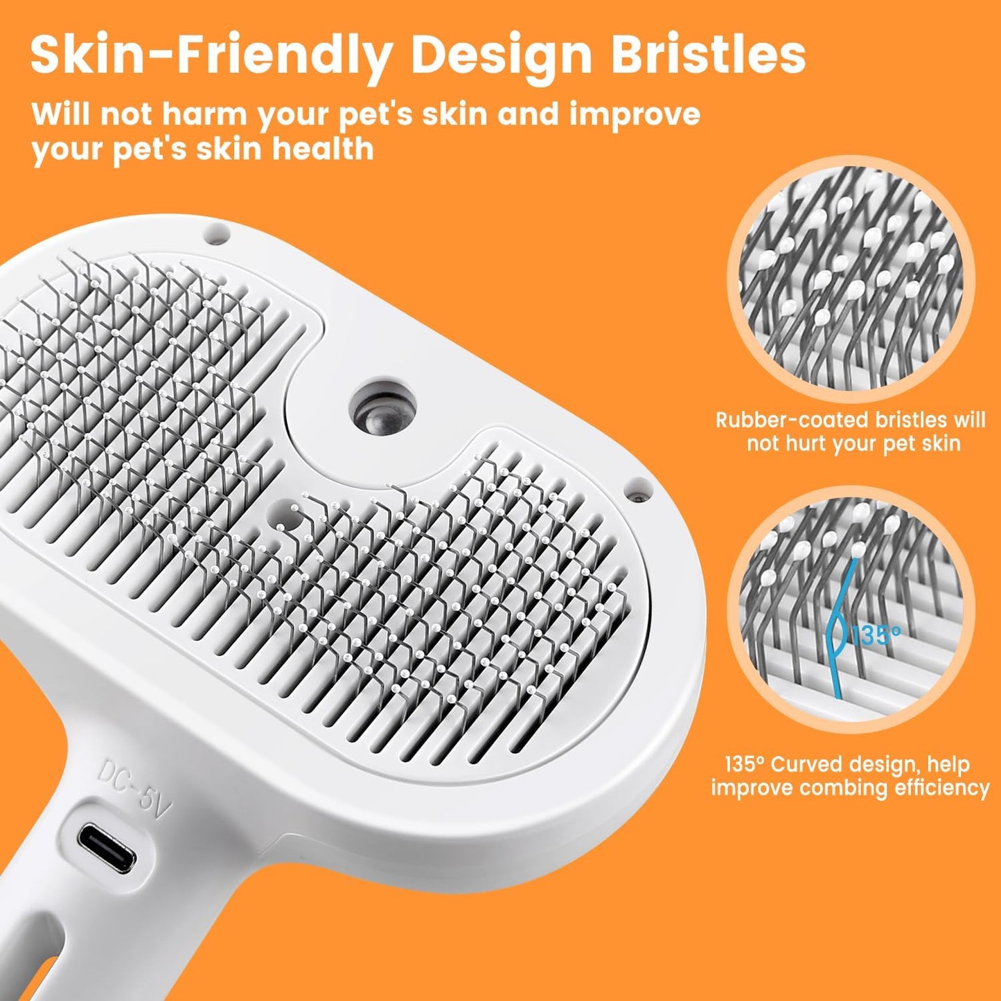 3-in-1 Cat Steam Brush for Easy Shedding & Grooming