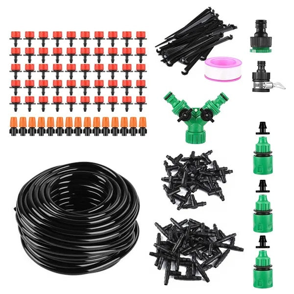 Automatic Drip Irrigation Kit for Garden, Greenhouse & Lawn