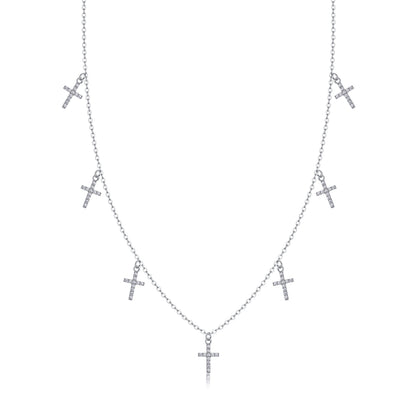 Elegant Holy Light Cross – Luxury Silver Moissanite Necklace