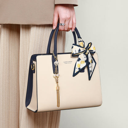 Genuine Leather Crossbody with Trendy Patchwork Design