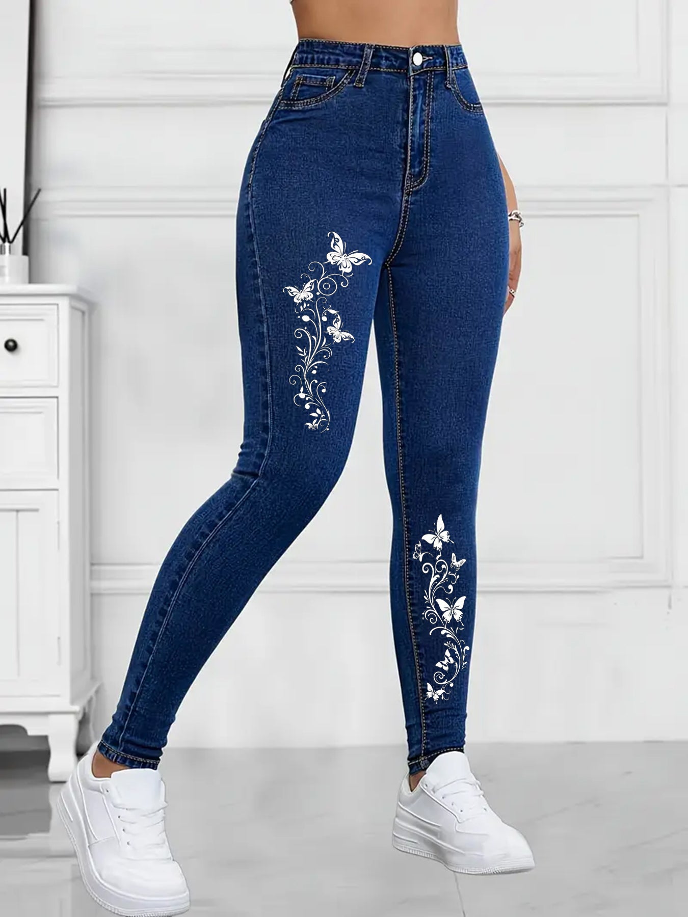 Slim Fit Women Embroidered Jeans – European & American Inspired