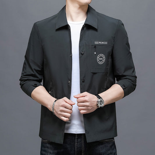 Mens Casual Lapel Top Wrinkle-free Mens Jacket