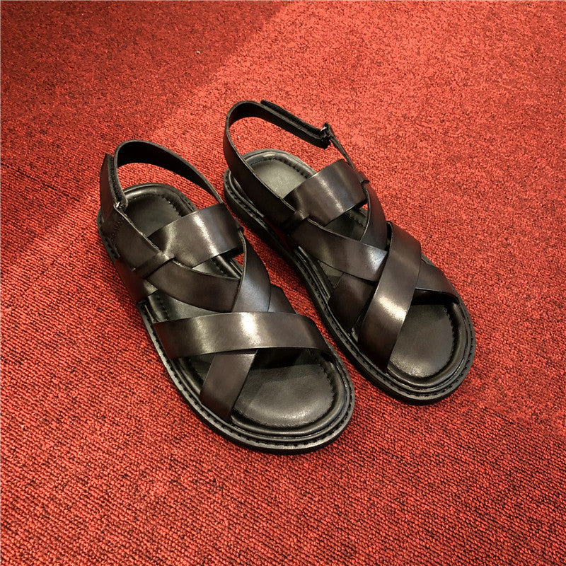 Men’s Summer Genuine Leather Sandals – Casual Comfort